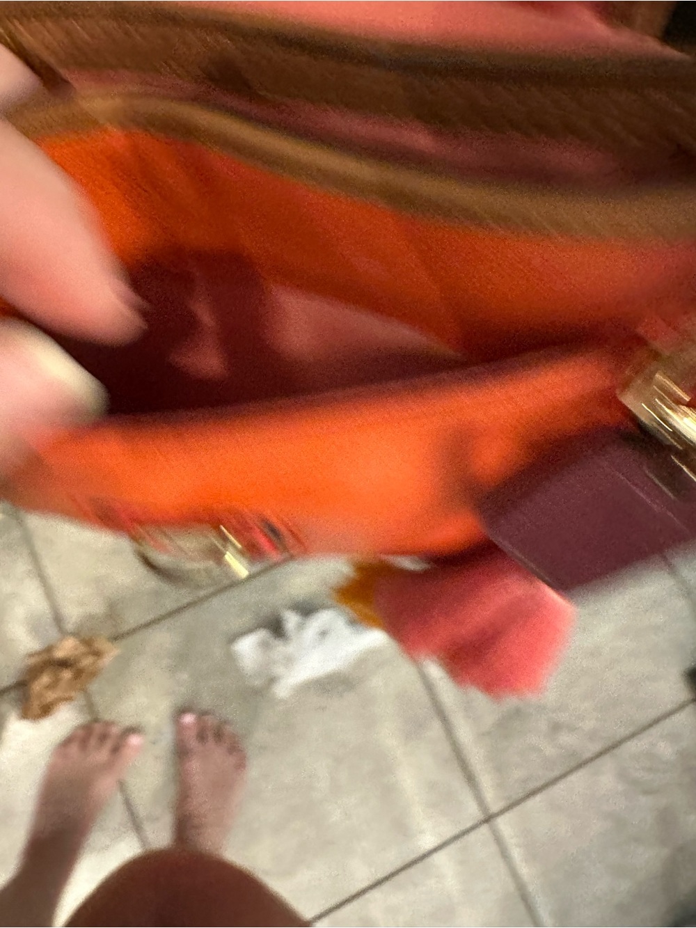 Coach Colorblock FlapTwo-Tone Red and Orange Leather Crossbody - Picture 8 of 15